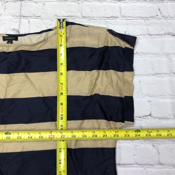 Talbots Women Short Sleeve Blouse Top Shirt Size 16 Tencel Lyocell B235 -9 - Picture 4 of 12